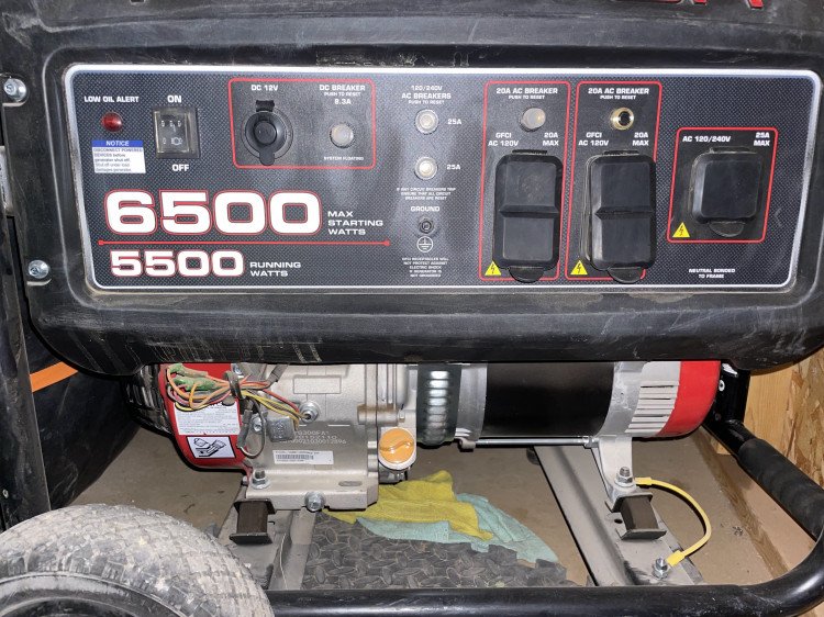 generators - 6500 watts can power 2 jumpers